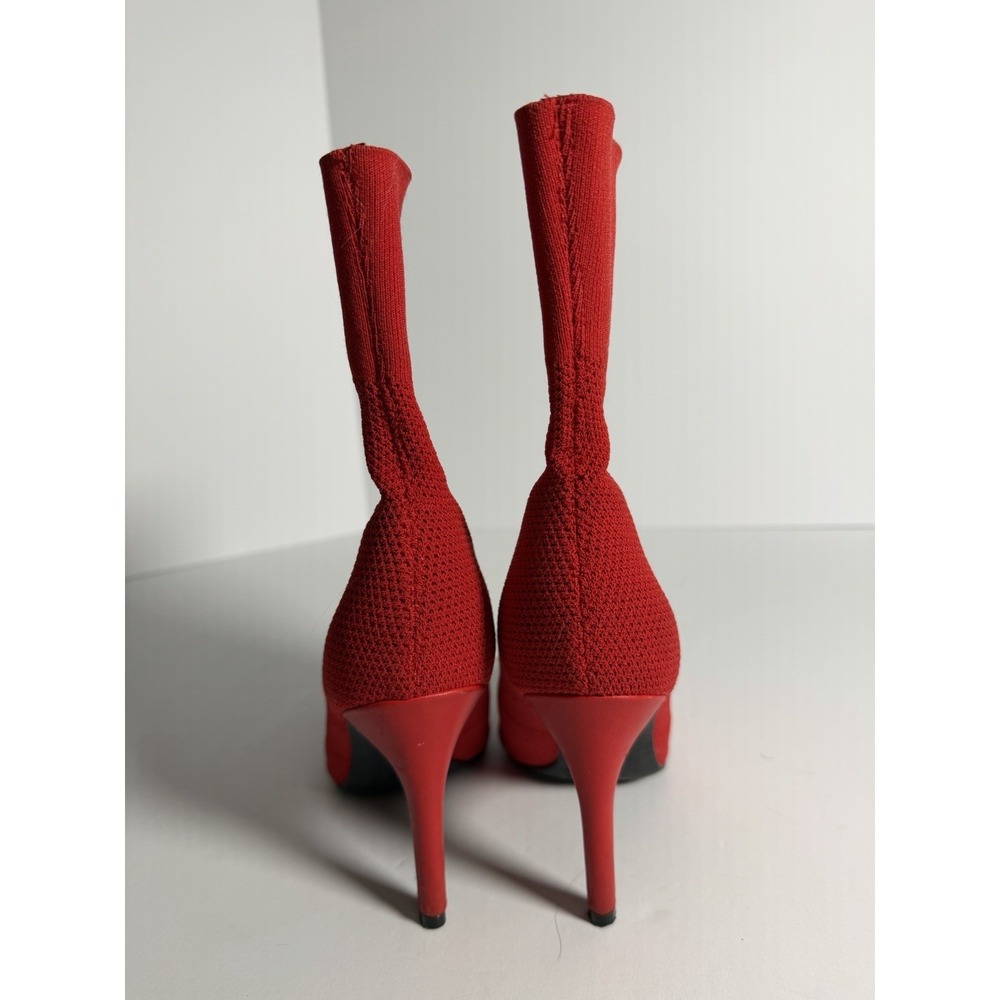 Brash Womens Size 6.5 Spicy Red Boots Pointed Toe Slip On Heels Used- Good - Picture 3 of 5